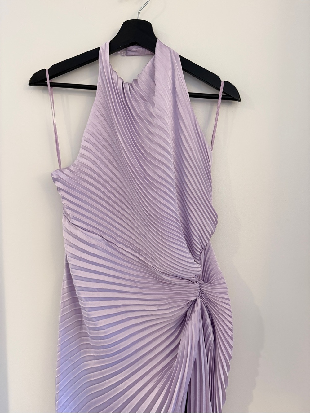 NWOT A.L.C. Romy Pleated Satin Gown in Lilac - Picture 8 of 10
